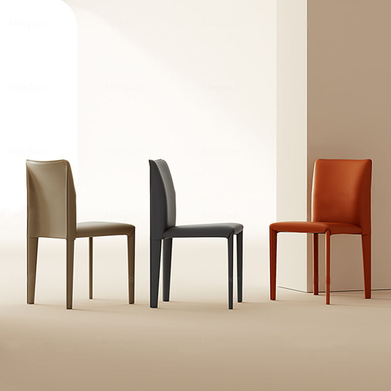 Designer Style Armless Chair Parsons Back Leather Chair for Restaurant Clearhalo 'Dining Chairs' 'Dining Tables & Seating' 'dining_chair' 'furn' 'furn_dining_chair' 'Furniture' 'Kitchen & Dining Furniture' 6086097