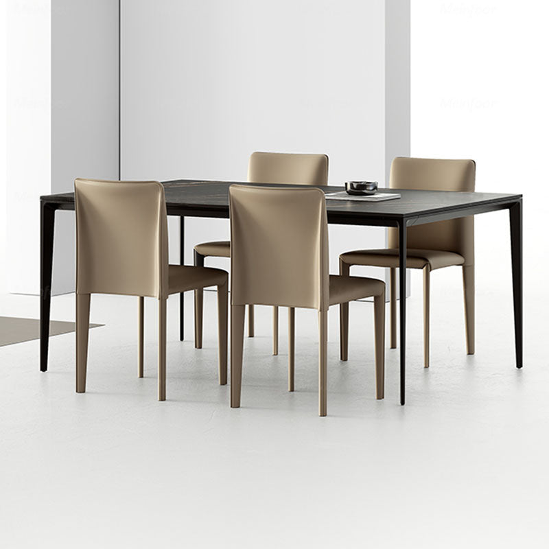 Designer Style Armless Chair Parsons Back Leather Chair for Restaurant Clearhalo 'Dining Chairs' 'Dining Tables & Seating' 'dining_chair' 'furn' 'furn_dining_chair' 'Furniture' 'Kitchen & Dining Furniture' 6086099