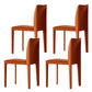Designer Style Armless Chair Parsons Back Leather Chair for Restaurant Orange 4 Piece Set Clearhalo 'Dining Chairs' 'Dining Tables & Seating' 'dining_chair' 'furn' 'furn_dining_chair' 'Furniture' 'Kitchen & Dining Furniture' 6086101