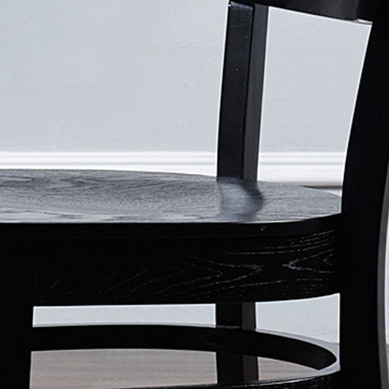 Sedia contemporanea sedia aperta a braccia con gambe in legno per cucina