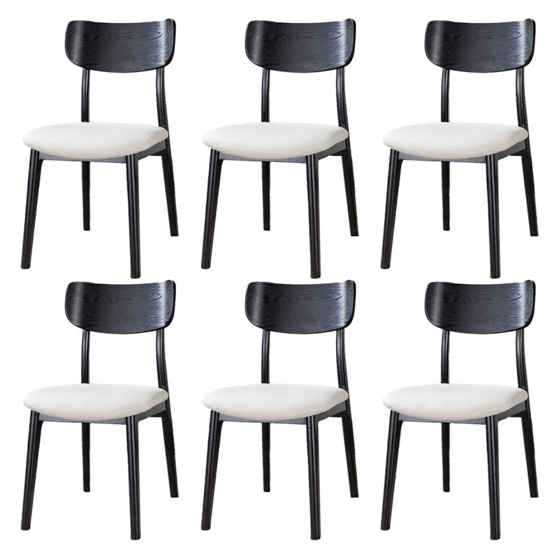 Contemporary Style Chair Armless Open Back Chair with Wood Legs for Kitchen