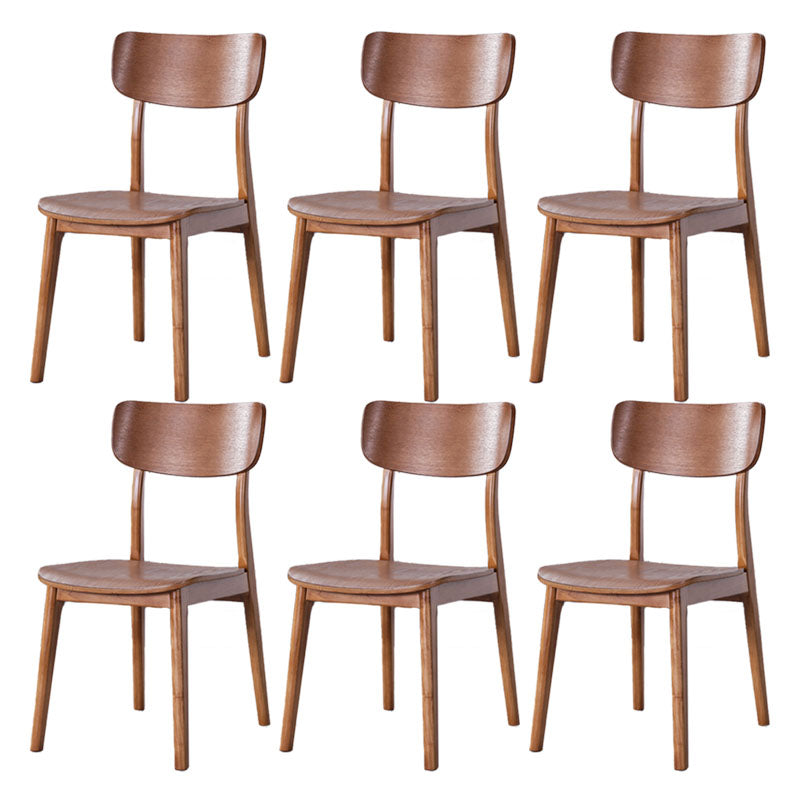 Contemporary Style Chair Armless Open Back Chair with Wood Legs for Kitchen