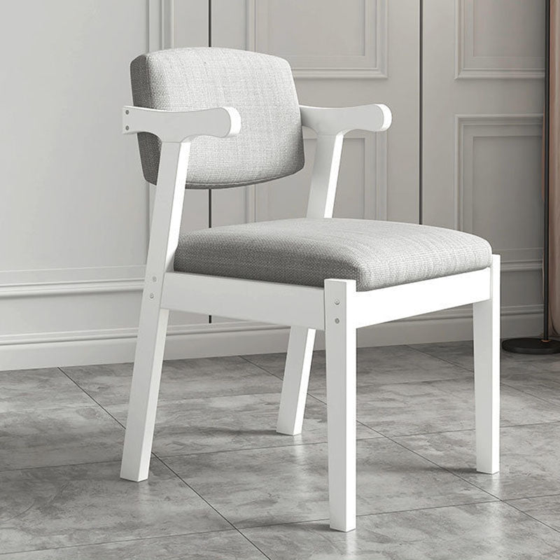 Contemporary Style Chair Armless Open Back Chair with Wood Legs for Home White 1 Piece Clearhalo 'Dining Chairs' 'Dining Tables & Seating' 'dining_chair' 'furn' 'furn_dining_chair' 'Furniture' 'Kitchen & Dining Furniture' 6086216