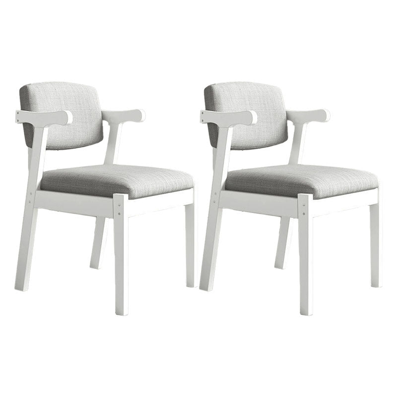 Contemporary Style Chair Armless Open Back Chair with Wood Legs for Home White 2 Piece Set Clearhalo 'Dining Chairs' 'Dining Tables & Seating' 'dining_chair' 'furn' 'furn_dining_chair' 'Furniture' 'Kitchen & Dining Furniture' 6086217
