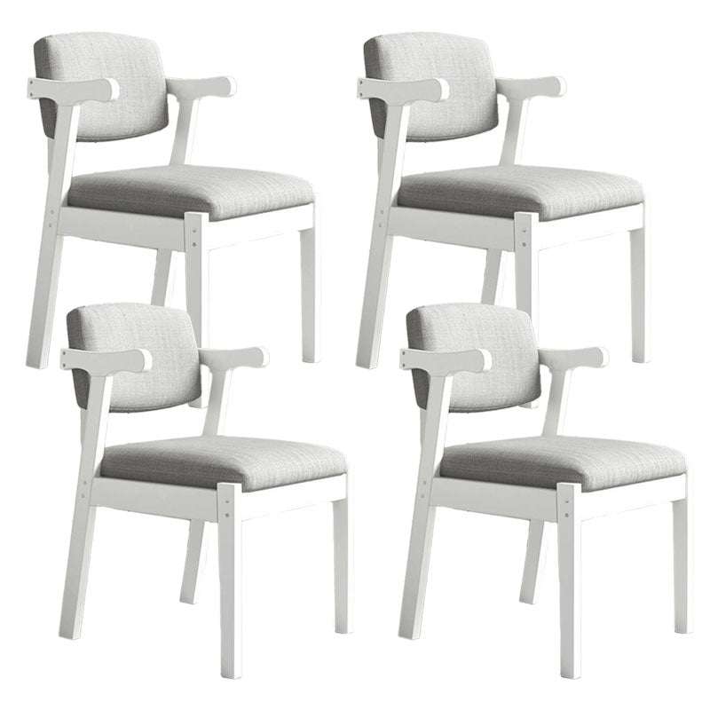 Contemporary Style Chair Armless Open Back Chair with Wood Legs for Home White 4 Piece Set Clearhalo 'Dining Chairs' 'Dining Tables & Seating' 'dining_chair' 'furn' 'furn_dining_chair' 'Furniture' 'Kitchen & Dining Furniture' 6086220