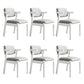 Contemporary Style Chair Armless Open Back Chair with Wood Legs for Home White 6 Piece Set Clearhalo 'Dining Chairs' 'Dining Tables & Seating' 'dining_chair' 'furn' 'furn_dining_chair' 'Furniture' 'Kitchen & Dining Furniture' 6086222