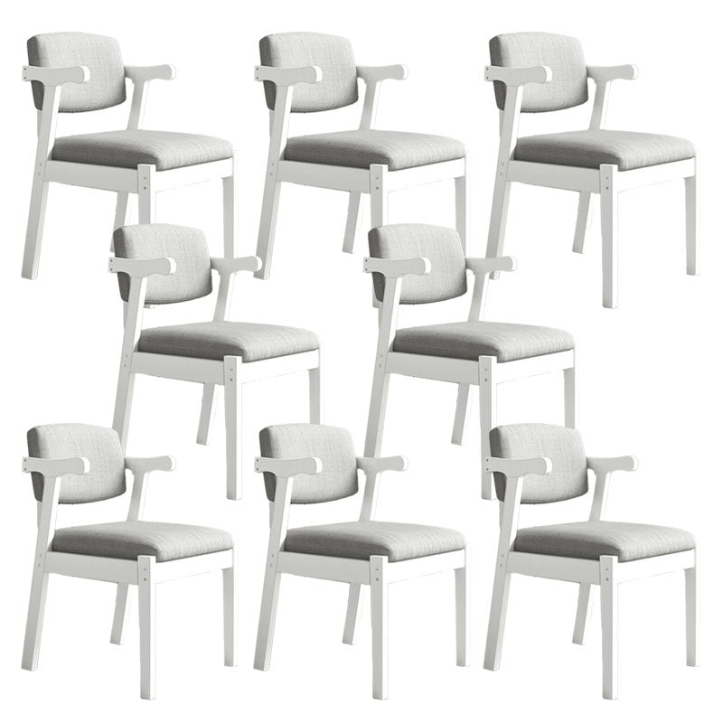 Contemporary Style Chair Armless Open Back Chair with Wood Legs for Home White 8 Piece Set Clearhalo 'Dining Chairs' 'Dining Tables & Seating' 'dining_chair' 'furn' 'furn_dining_chair' 'Furniture' 'Kitchen & Dining Furniture' 6086223