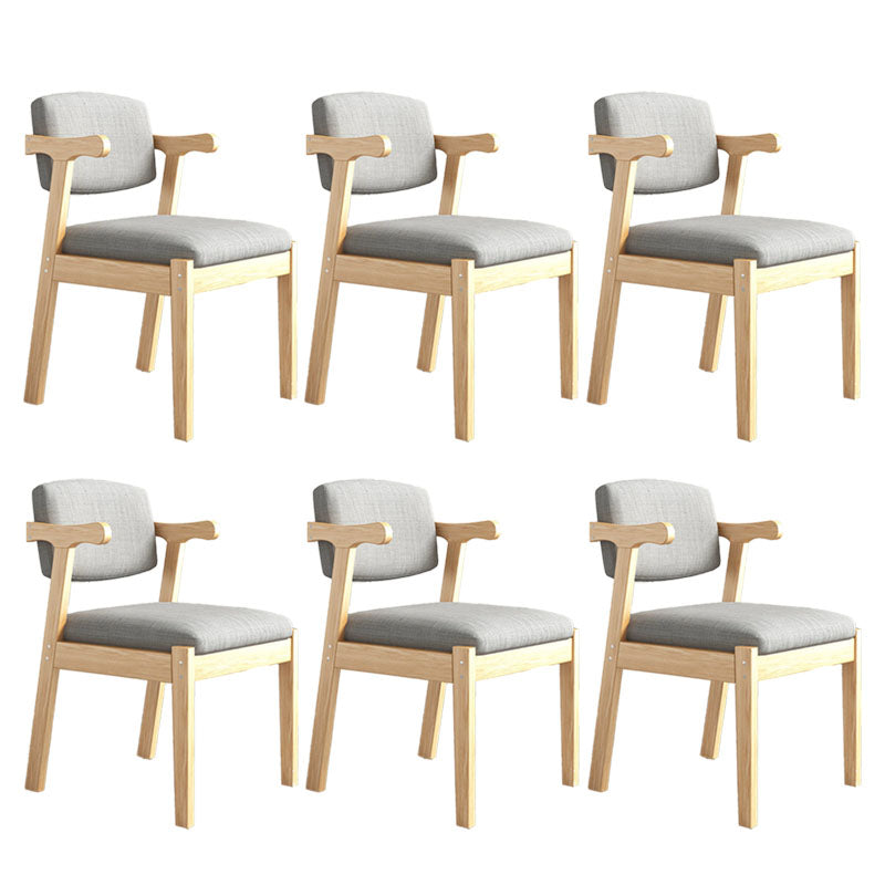 Contemporary Style Chair Armless Open Back Chair with Wood Legs for Home Wood 6 Piece Set Clearhalo 'Dining Chairs' 'Dining Tables & Seating' 'dining_chair' 'furn' 'furn_dining_chair' 'Furniture' 'Kitchen & Dining Furniture' 6086232