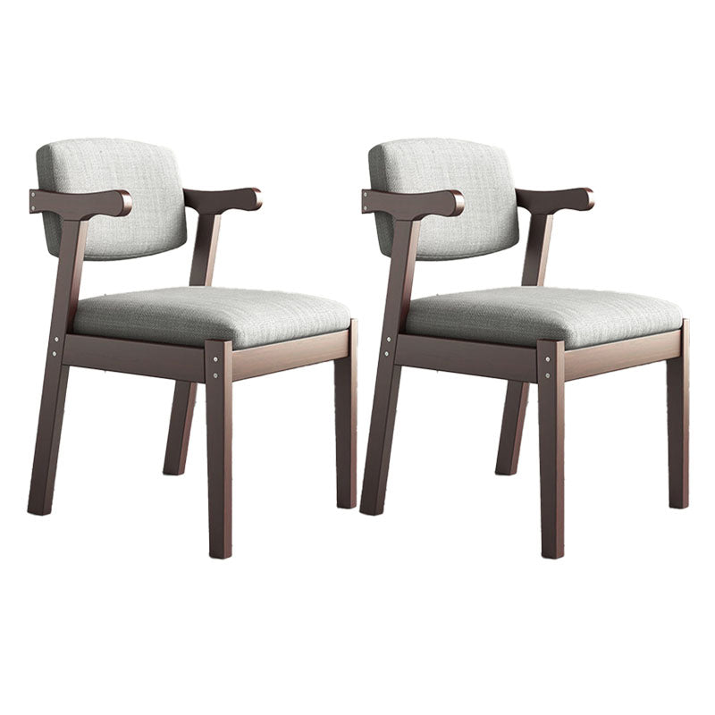 Contemporary Style Chair Armless Open Back Chair with Wood Legs for Home Walnut 2 Piece Set Clearhalo 'Dining Chairs' 'Dining Tables & Seating' 'dining_chair' 'furn' 'furn_dining_chair' 'Furniture' 'Kitchen & Dining Furniture' 6086236