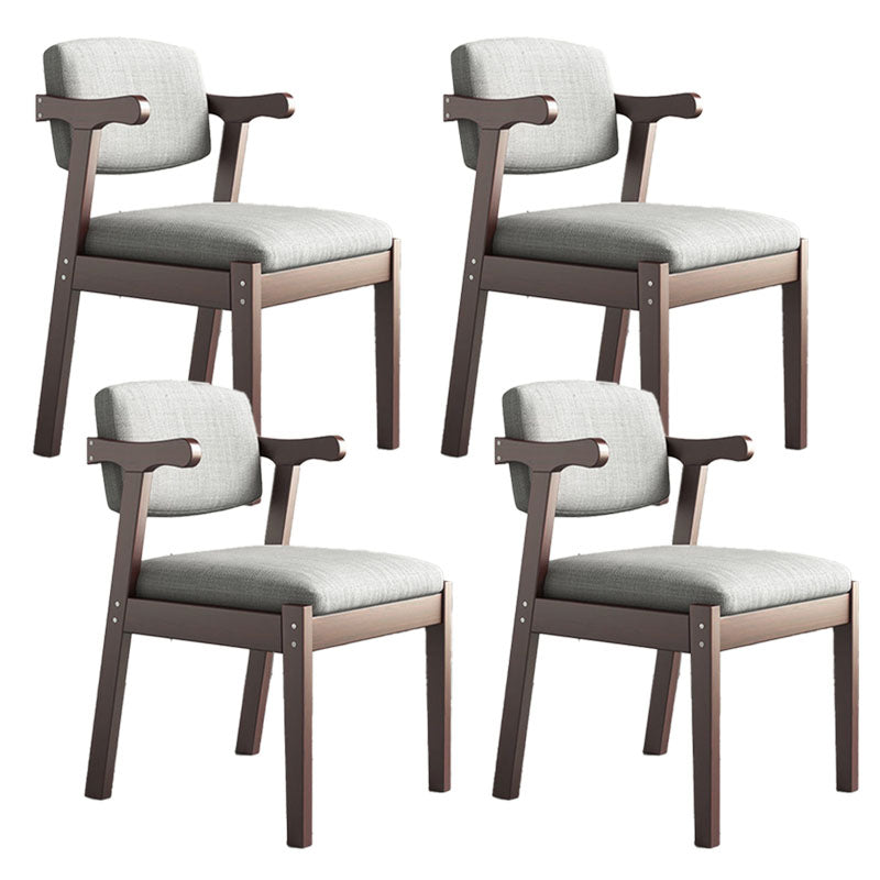 Contemporary Style Chair Armless Open Back Chair with Wood Legs for Home Walnut 4 Piece Set Clearhalo 'Dining Chairs' 'Dining Tables & Seating' 'dining_chair' 'furn' 'furn_dining_chair' 'Furniture' 'Kitchen & Dining Furniture' 6086237