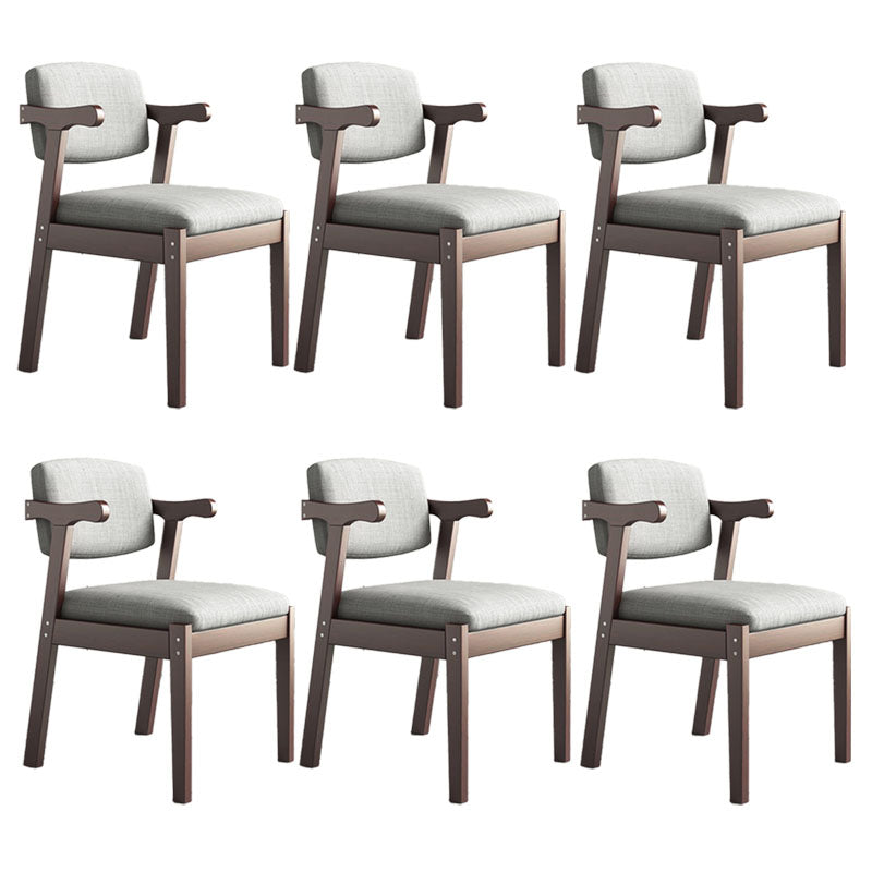 Contemporary Style Chair Armless Open Back Chair with Wood Legs for Home Walnut 6 Piece Set Clearhalo 'Dining Chairs' 'Dining Tables & Seating' 'dining_chair' 'furn' 'furn_dining_chair' 'Furniture' 'Kitchen & Dining Furniture' 6086238