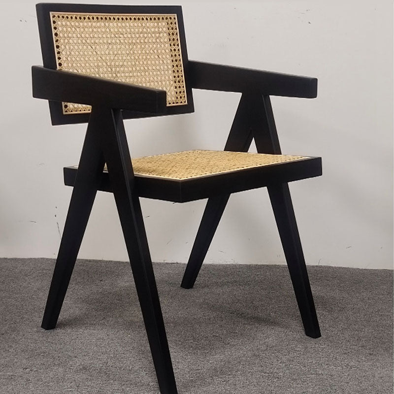 Contemporary Style Chair Arm Open Back Chair with Wood Legs for Home
