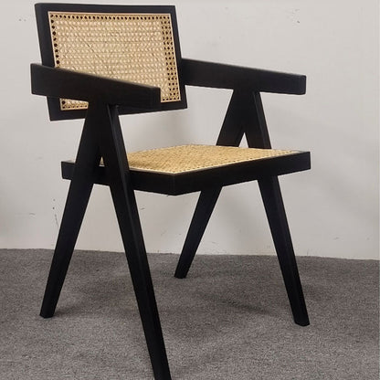 Contemporary Style Chair Arm Open Back Chair with Wood Legs for Home