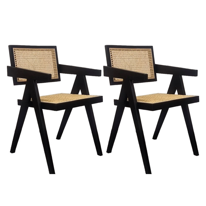 Contemporary Style Chair Arm Open Back Chair with Wood Legs for Home