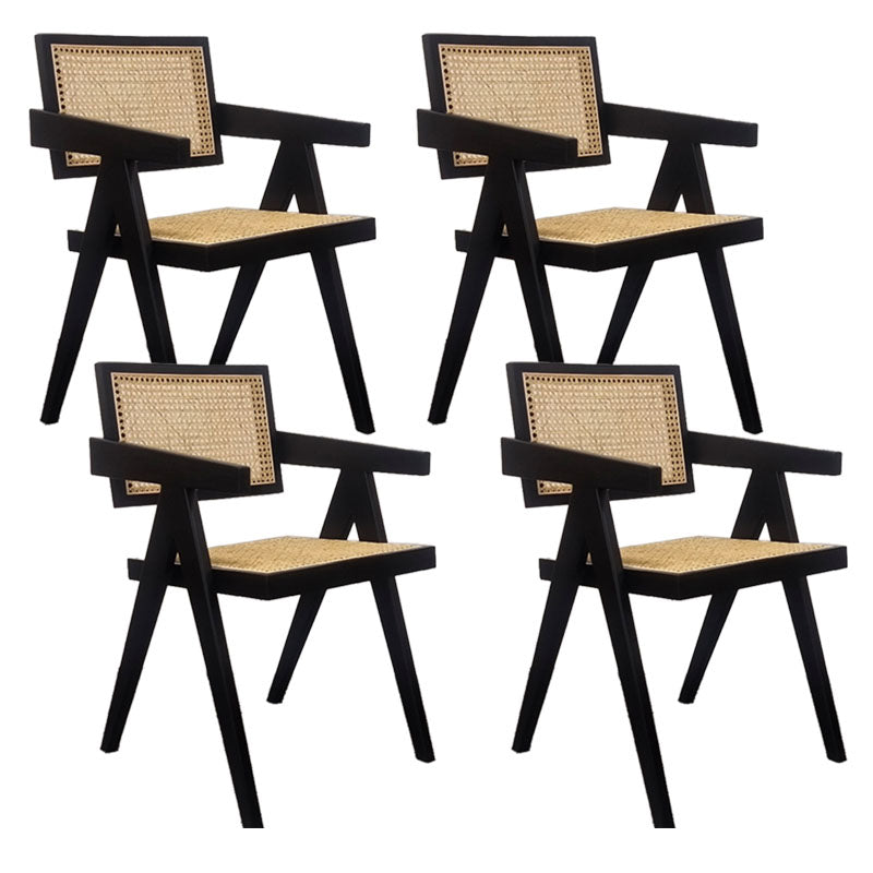 Contemporary Style Chair Arm Open Back Chair with Wood Legs for Home