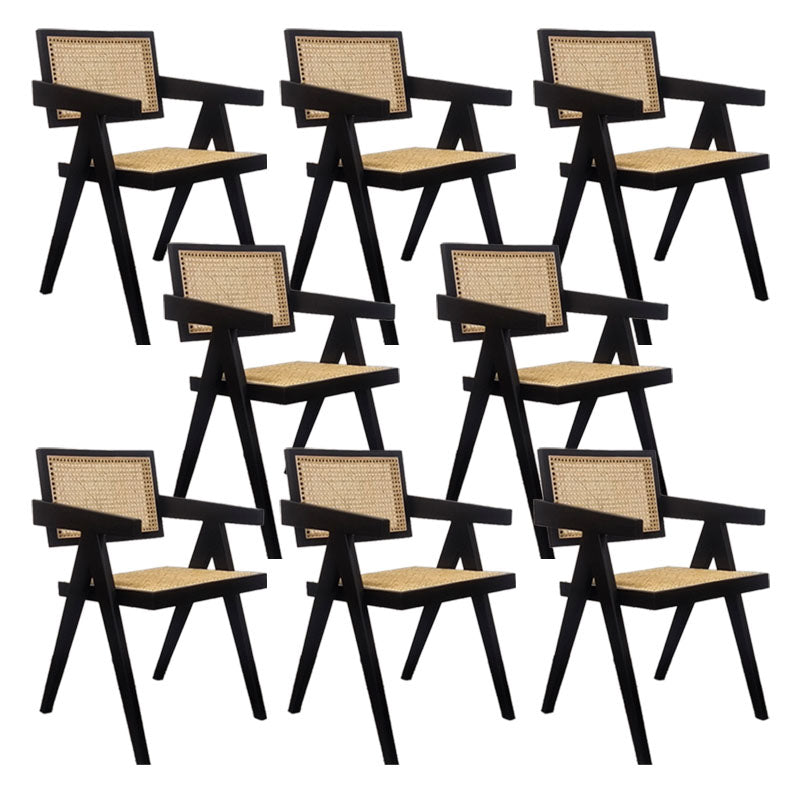 Contemporary Style Chair Arm Open Back Chair with Wood Legs for Home