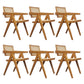 Contemporary Style Chair Arm Open Back Chair with Wood Legs for Home