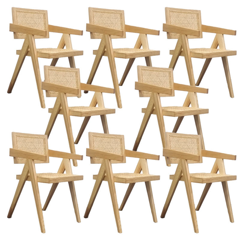 Contemporary Style Chair Arm Open Back Chair with Wood Legs for Home