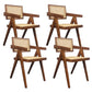 Contemporary Style Chair Arm Open Back Chair with Wood Legs for Home