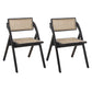 Contemporary Style Chair Armless Folding Chair with Wood Legs for Home