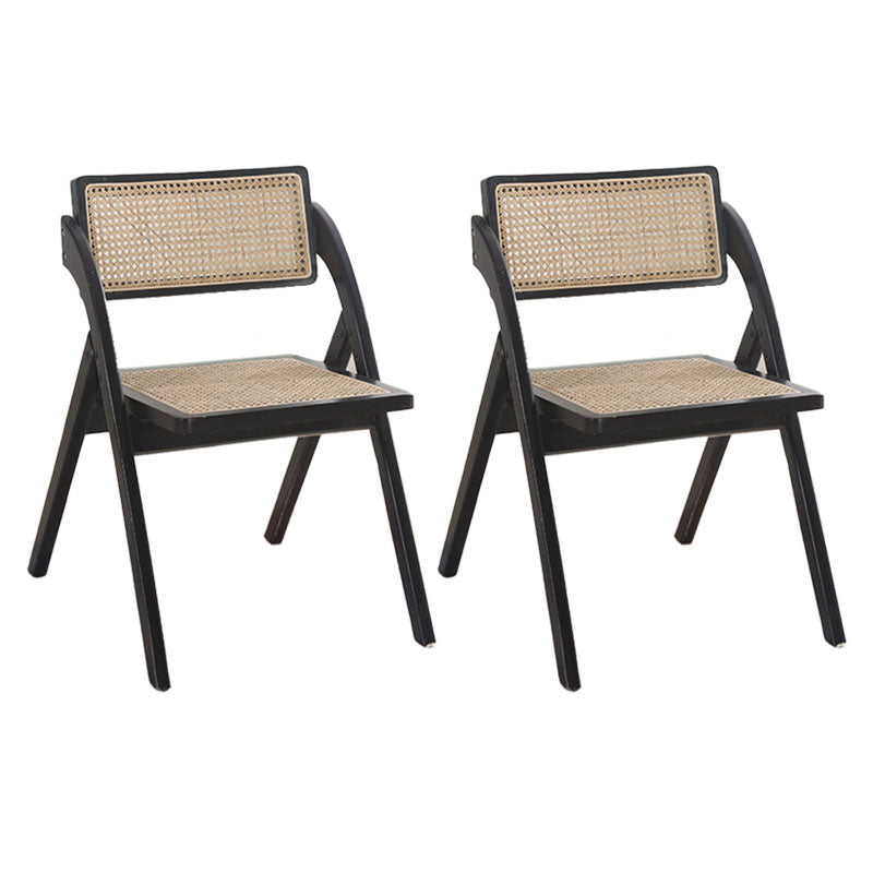 Contemporary Style Chair Armless Folding Chair with Wood Legs for Home