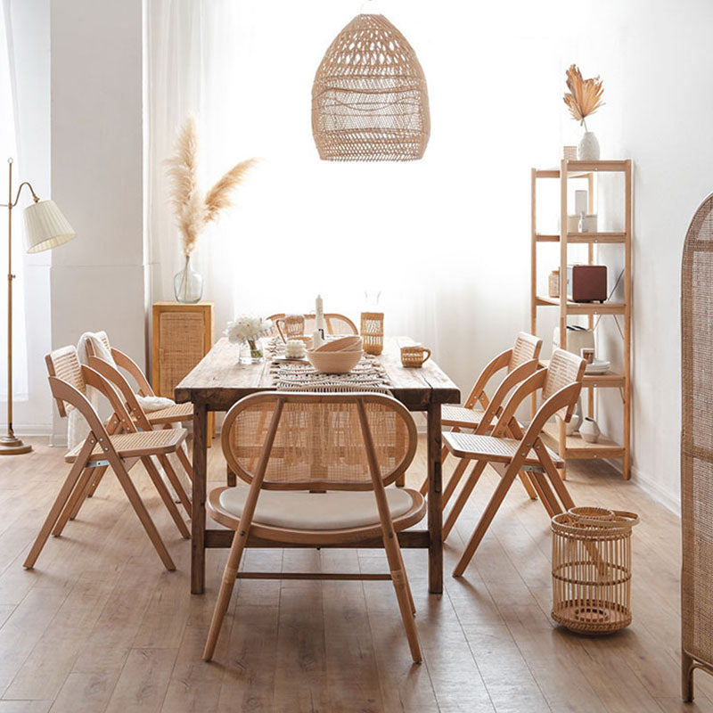 Contemporary Style Chair Armless Folding Chair with Wood Legs for Home