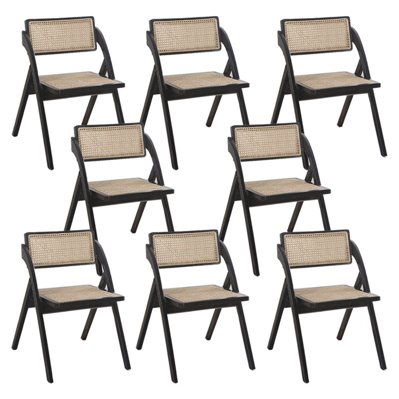 Contemporary Style Chair Armless Folding Chair with Wood Legs for Home
