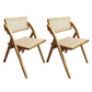 Contemporary Style Chair Armless Folding Chair with Wood Legs for Home