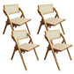 Contemporary Style Chair Armless Folding Chair with Wood Legs for Home