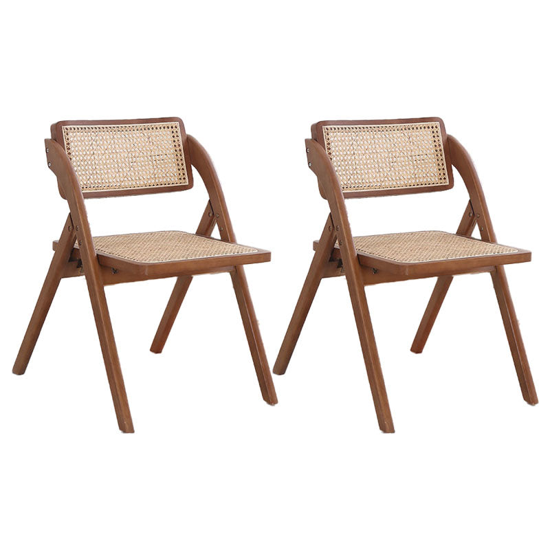 Contemporary Style Chair Armless Folding Chair with Wood Legs for Home