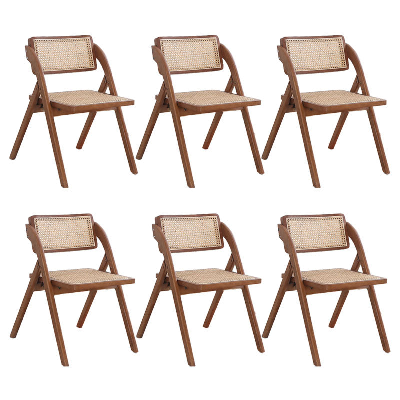 Contemporary Style Chair Armless Folding Chair with Wood Legs for Home