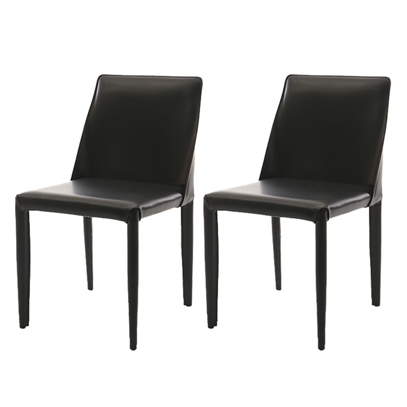 Designer Style Armless Chair Solid Back Side Leather Indoor Chair for Restaurant