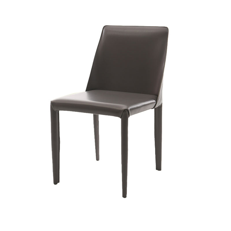 Designer Style Armless Chair Solid Back Side Leather Indoor Chair for Restaurant