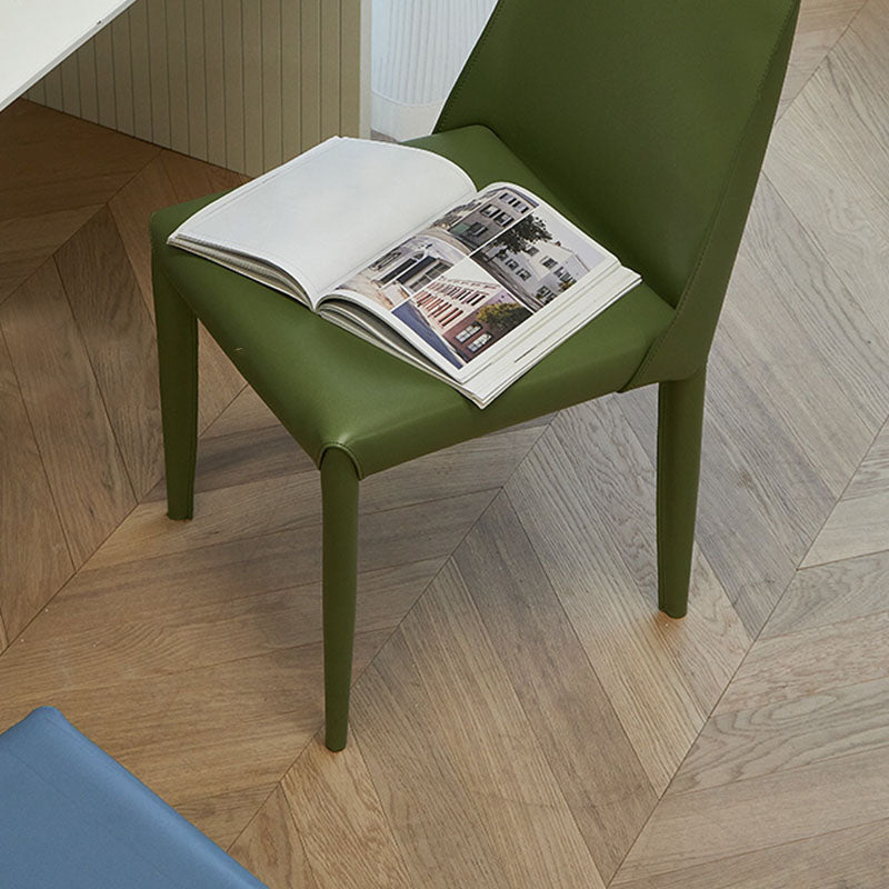 Designer Style Armless Chair Solid Back Side Leather Indoor Chair for Restaurant