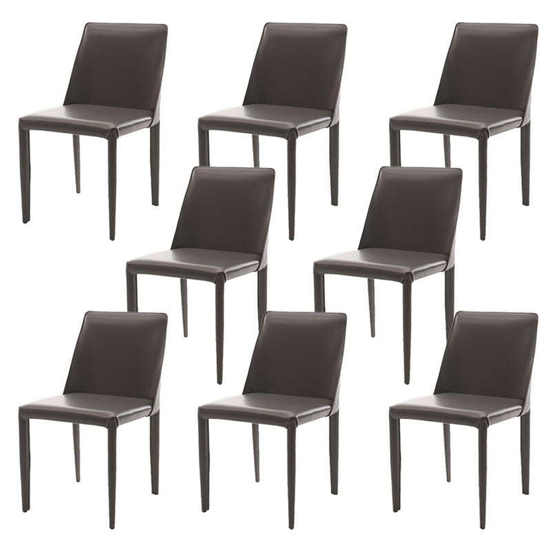 Designer Style Armless Chair Solid Back Side Leather Indoor Chair for Restaurant