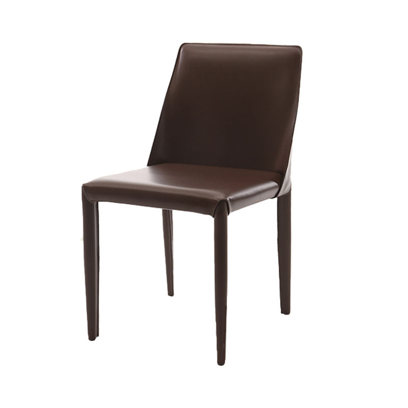Designer Style Armless Chair Solid Back Side Leather Indoor Chair for Restaurant