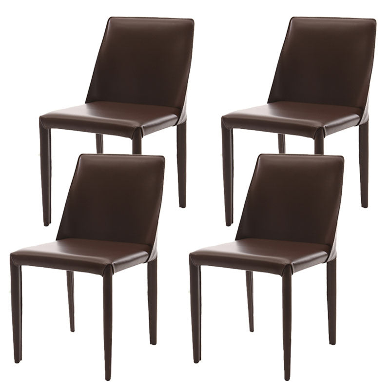 Designer Style Armless Chair Solid Back Side Leather Indoor Chair for Restaurant