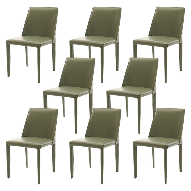 Designer Style Armless Chair Solid Back Side Leather Indoor Chair for Restaurant