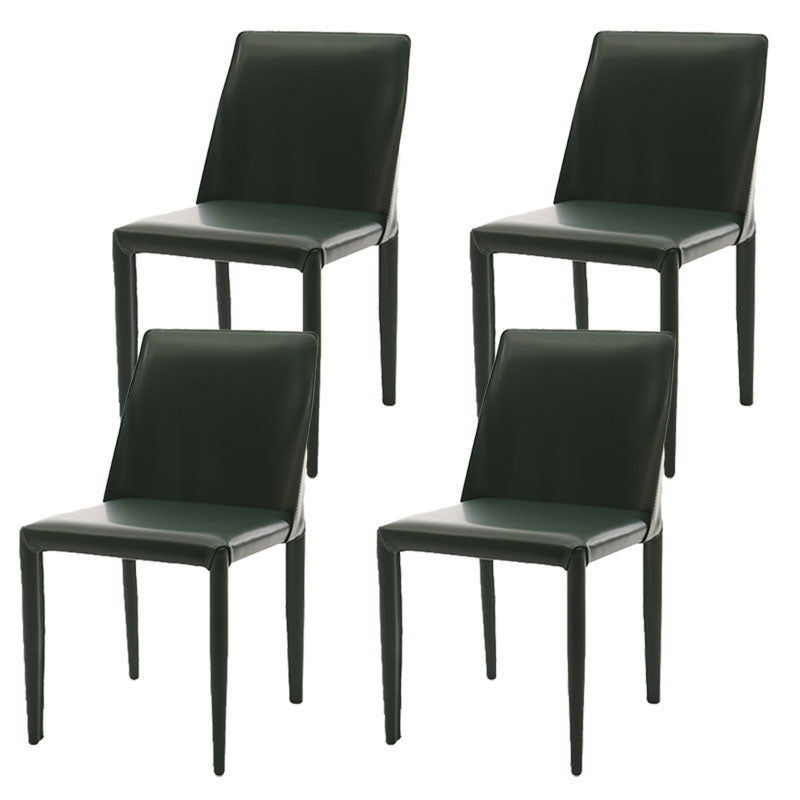Designer Style Armless Chair Solid Back Side Leather Indoor Chair for Restaurant