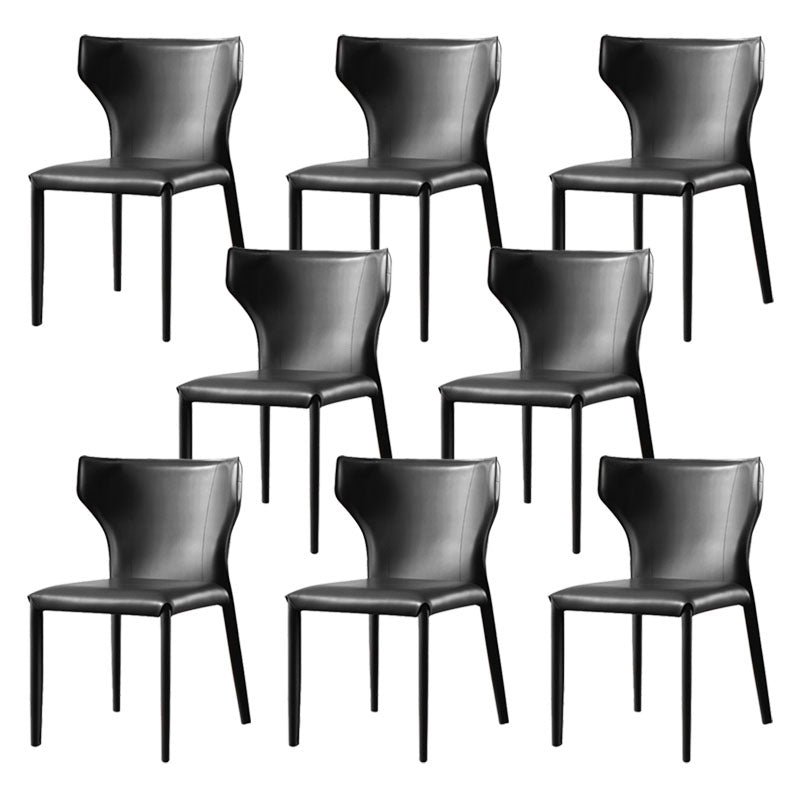 Contemporary Style Chair Armless Wingback Side Chair with Metal Legs for Home