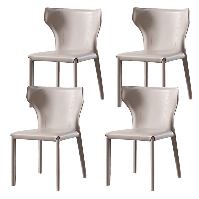 Contemporary Style Chair Armless Wingback Side Chair with Metal Legs for Home