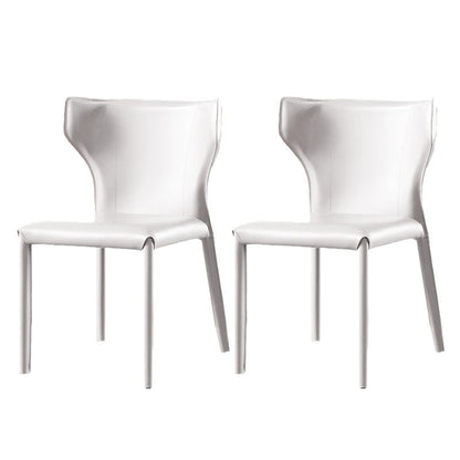 Contemporary Style Chair Armless Wingback Side Chair with Metal Legs for Home