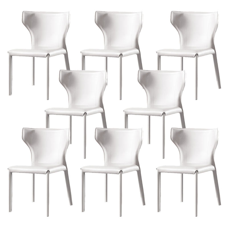 Contemporary Style Chair Armless Wingback Side Chair with Metal Legs for Home