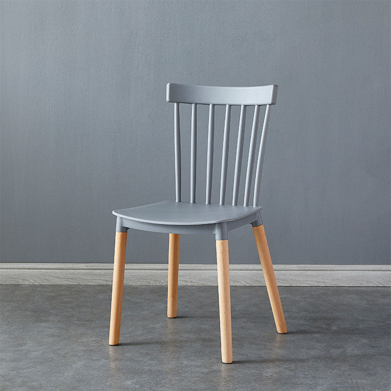 Contemporary Style Chair Dining Armless Dining Chairs with Wooden Legs for Home Light Gray 1 Piece Clearhalo 'Dining Chairs' 'Dining Tables & Seating' 'dining_chair' 'furn' 'furn_dining_chair' 'Furniture' 'Kitchen & Dining Furniture' 6086444