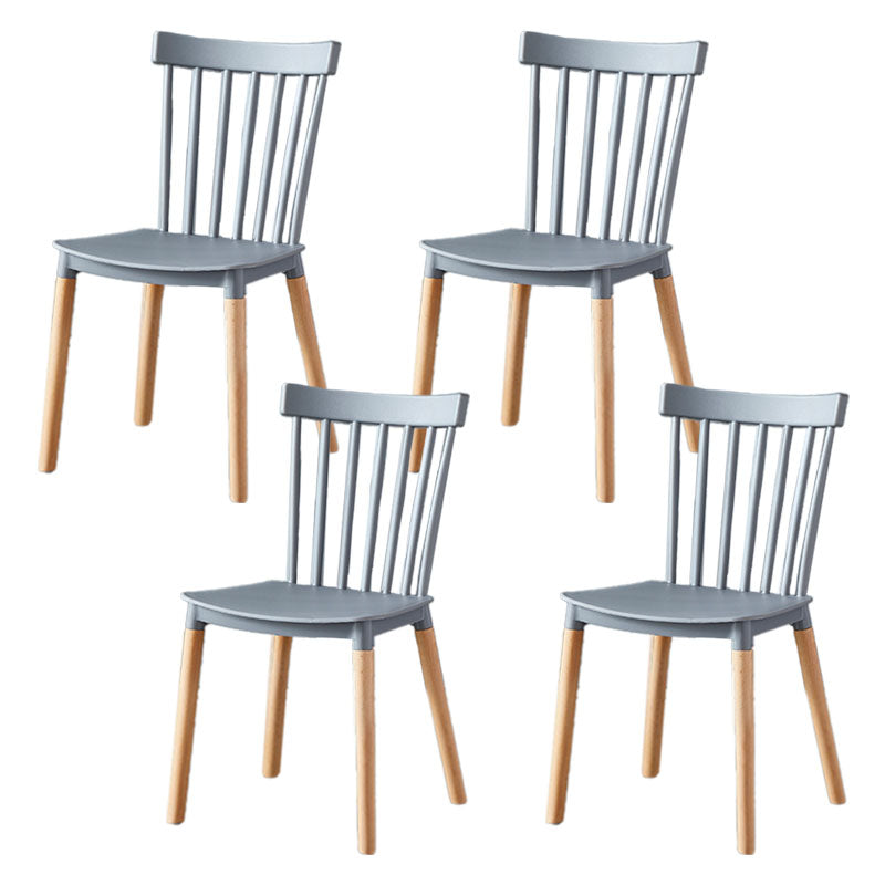 Contemporary Style Chair Dining Armless Dining Chairs with Wooden Legs for Home Light Gray 4 Piece Set Clearhalo 'Dining Chairs' 'Dining Tables & Seating' 'dining_chair' 'furn' 'furn_dining_chair' 'Furniture' 'Kitchen & Dining Furniture' 6086448