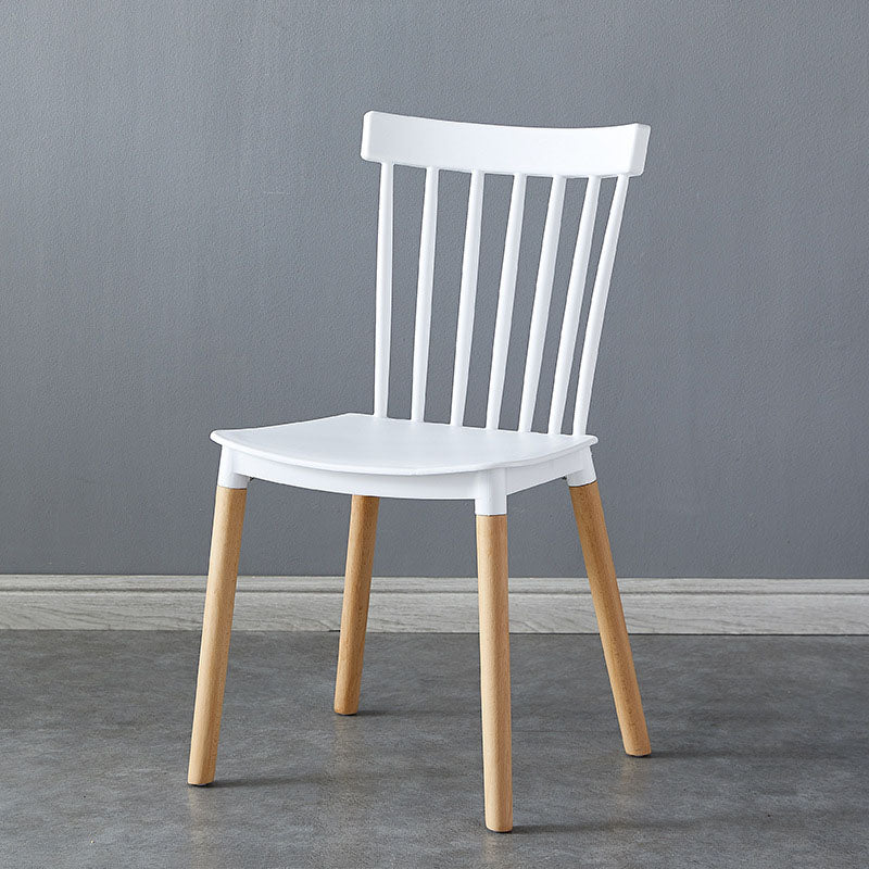 Contemporary Style Chair Dining Armless Dining Chairs with Wooden Legs for Home White 1 Piece Clearhalo 'Dining Chairs' 'Dining Tables & Seating' 'dining_chair' 'furn' 'furn_dining_chair' 'Furniture' 'Kitchen & Dining Furniture' 6086455