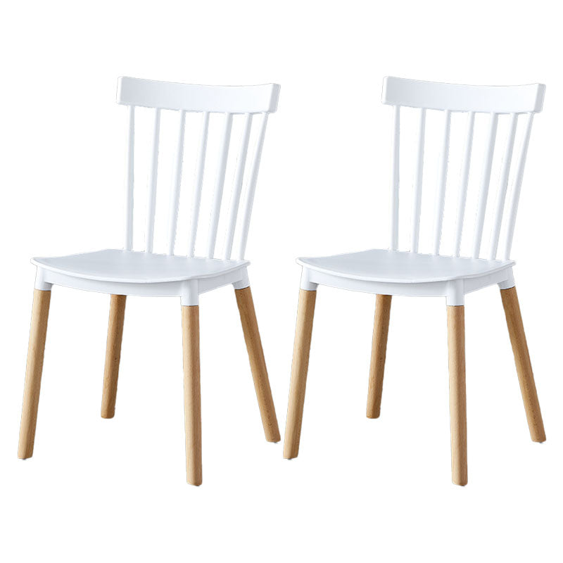 Contemporary Style Chair Dining Armless Dining Chairs with Wooden Legs for Home White 2 Piece Set Clearhalo 'Dining Chairs' 'Dining Tables & Seating' 'dining_chair' 'furn' 'furn_dining_chair' 'Furniture' 'Kitchen & Dining Furniture' 6086456