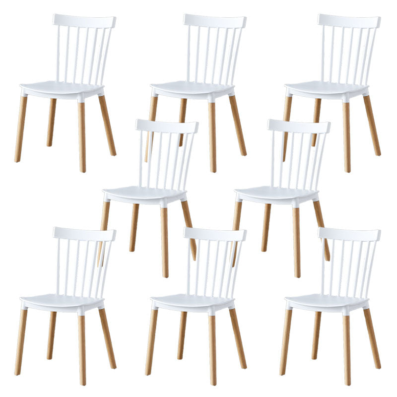 Contemporary Style Chair Dining Armless Dining Chairs with Wooden Legs for Home White 8 Piece Set Clearhalo 'Dining Chairs' 'Dining Tables & Seating' 'dining_chair' 'furn' 'furn_dining_chair' 'Furniture' 'Kitchen & Dining Furniture' 6086459