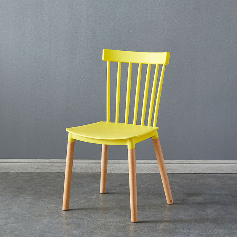 Contemporary Style Chair Dining Armless Dining Chairs with Wooden Legs for Home Yellow 1 Piece Clearhalo 'Dining Chairs' 'Dining Tables & Seating' 'dining_chair' 'furn' 'furn_dining_chair' 'Furniture' 'Kitchen & Dining Furniture' 6086465