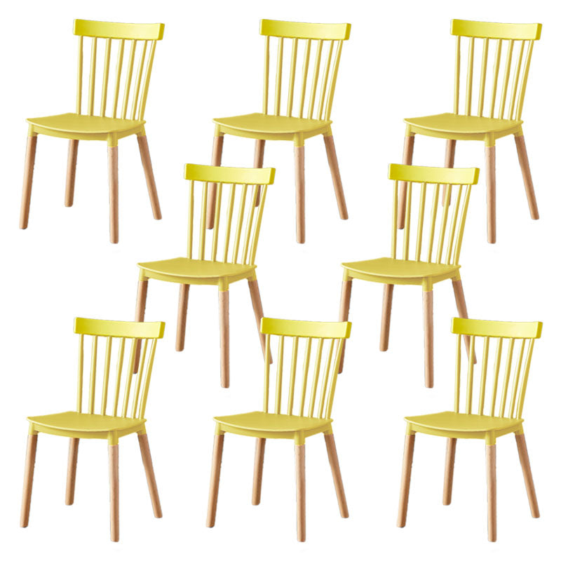 Contemporary Style Chair Dining Armless Dining Chairs with Wooden Legs for Home Yellow 8 Piece Set Clearhalo 'Dining Chairs' 'Dining Tables & Seating' 'dining_chair' 'furn' 'furn_dining_chair' 'Furniture' 'Kitchen & Dining Furniture' 6086469